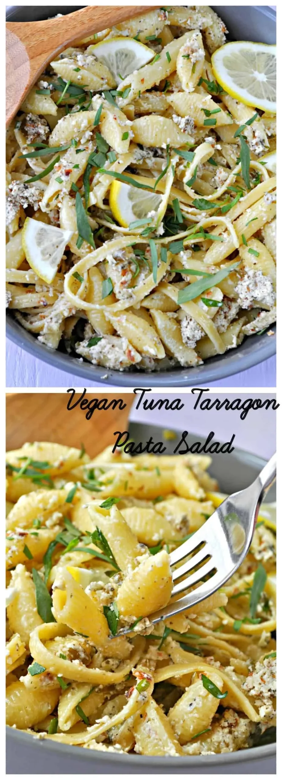 vegan tuna tarragon pasta salad
