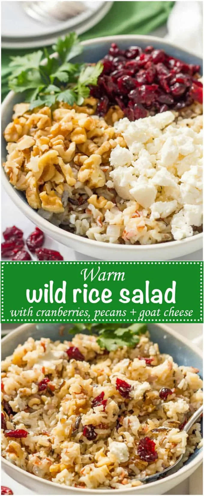 warm wild rice salad cranberries pecans goat cheese