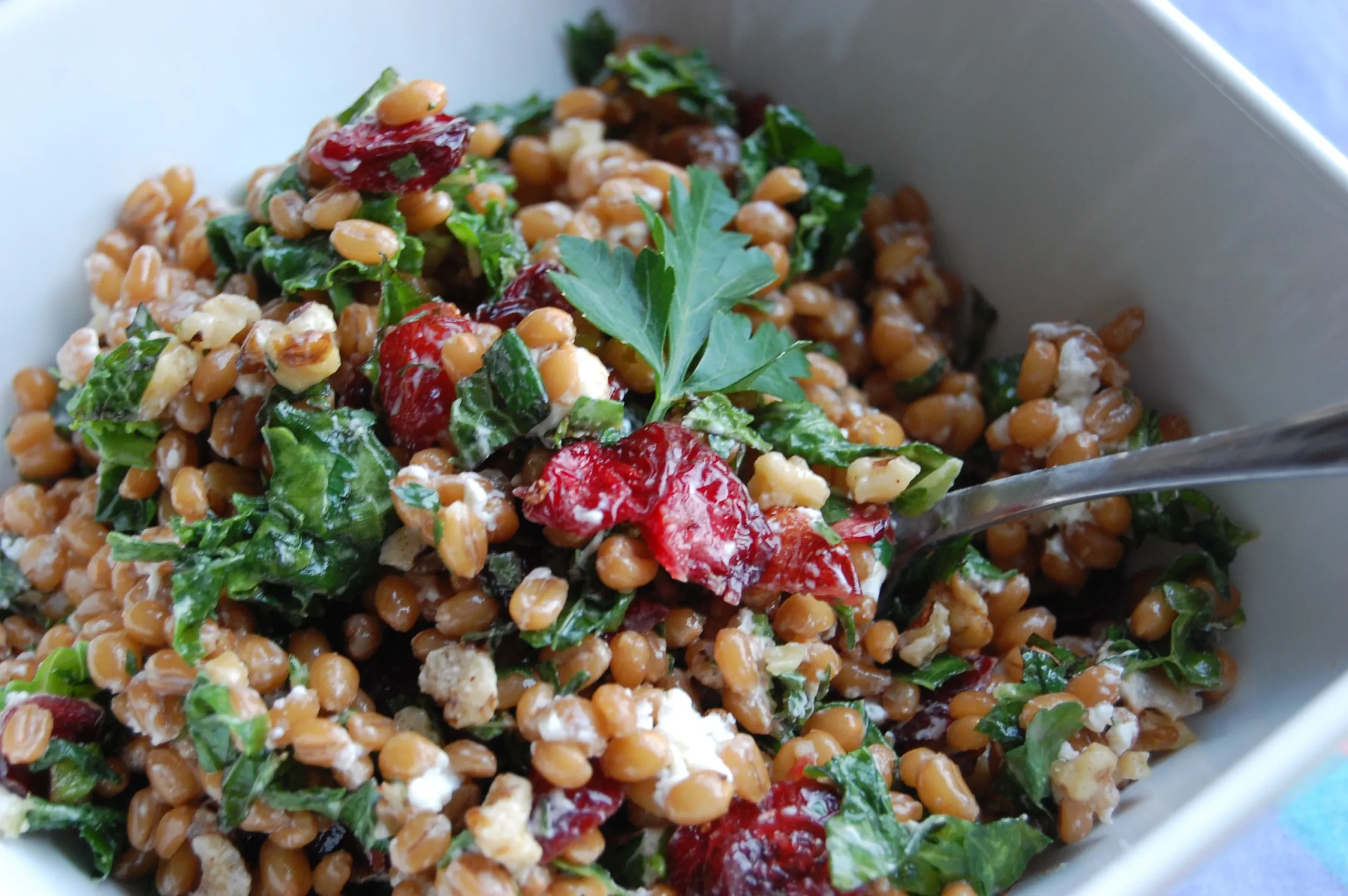 wheat berry salad with lime dressing
